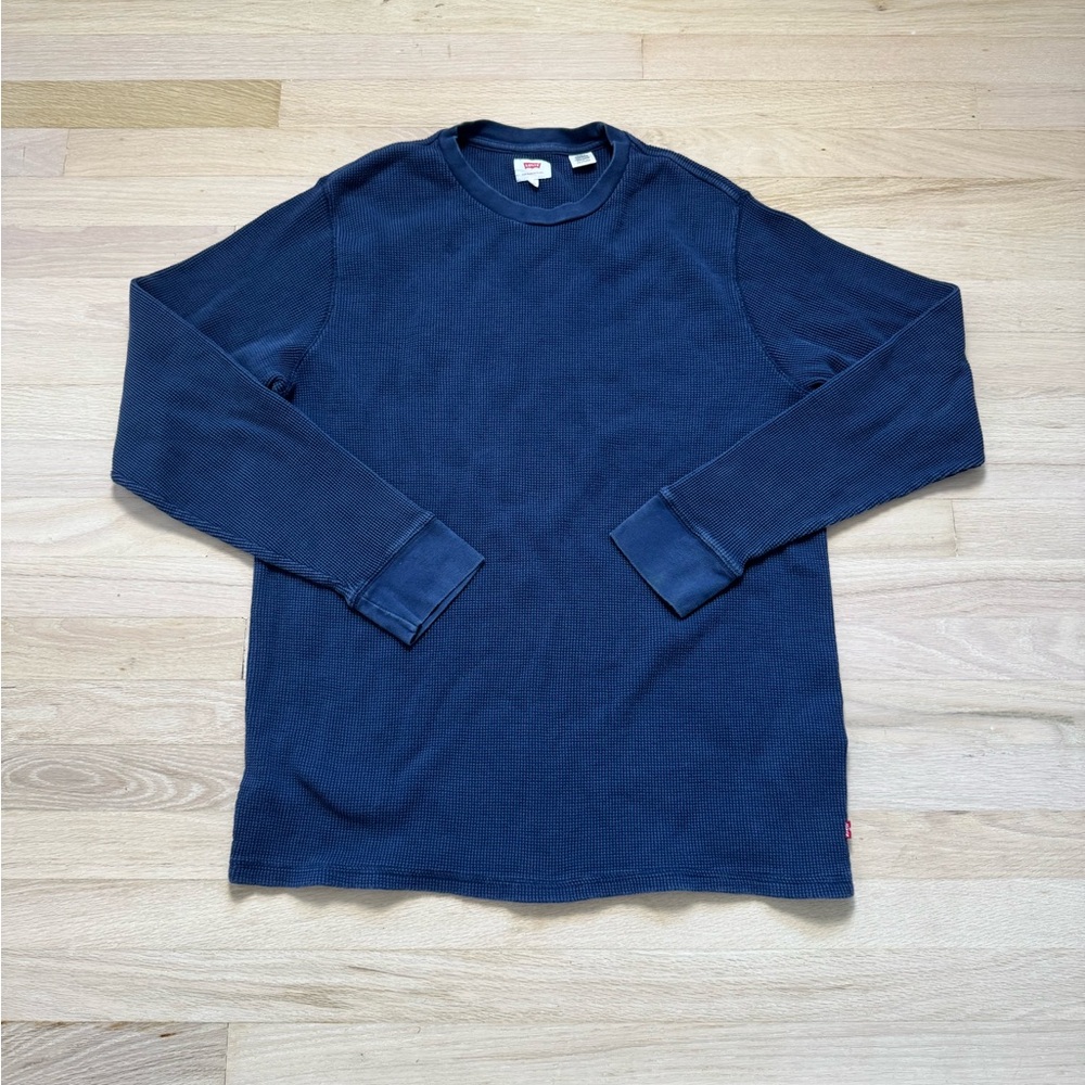 Levi's Blue Waffle Knit Crewneck thermal men’s size XXL